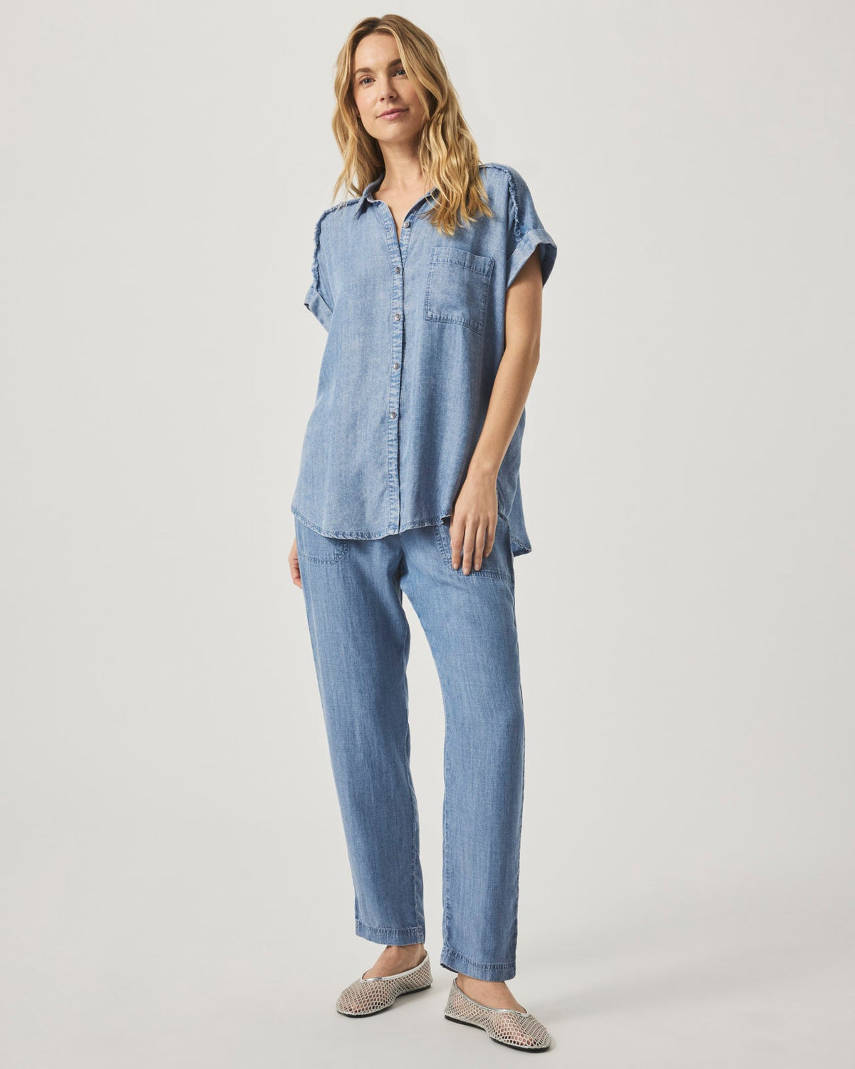Short Sleeve Paige Indigo Shirt - Indigo