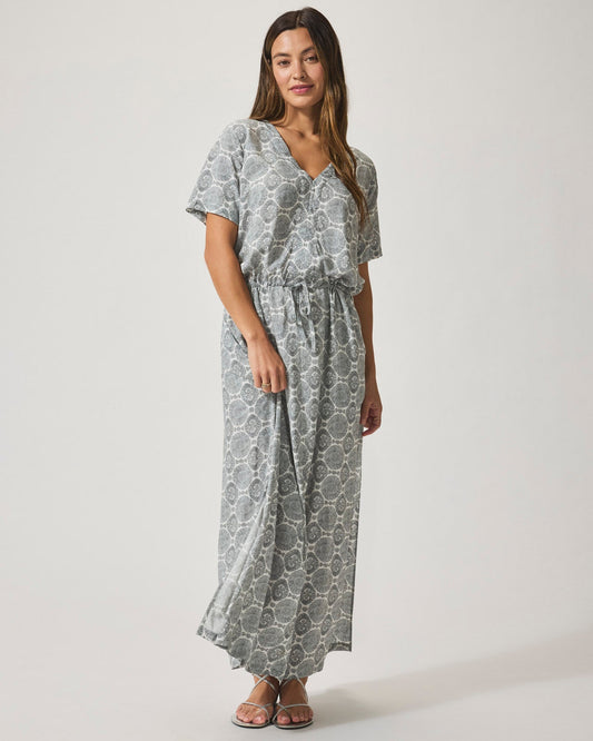 Juniper Dress - Soft Vintage Olive Branch Sun Print