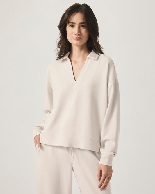 Waffle Scuba Polo Sweatshirt