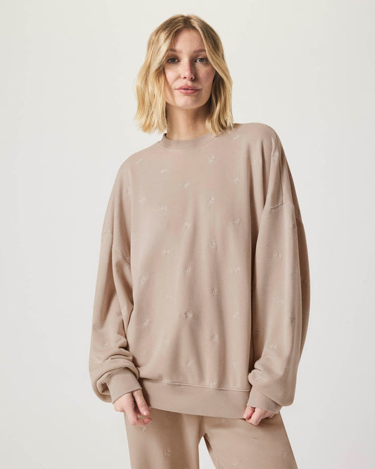 Elise Embroidered Pullover - Fawn Floral