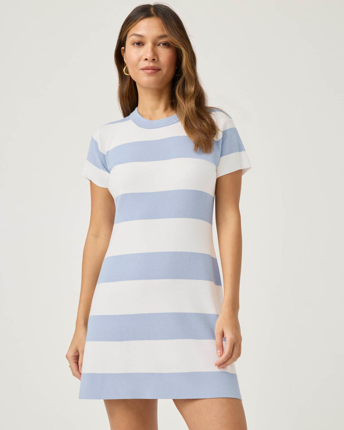 Veronica Stripe Dress - White/Seaport