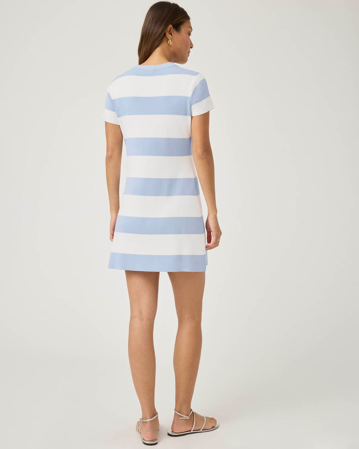 Veronica Stripe Dress - White/Seaport