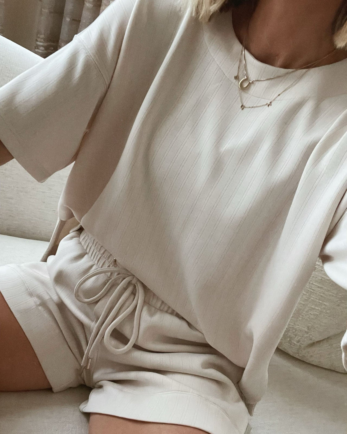 Splendid x Cellajaneblog Rib Scuba Short Sleeve Sweatshirt