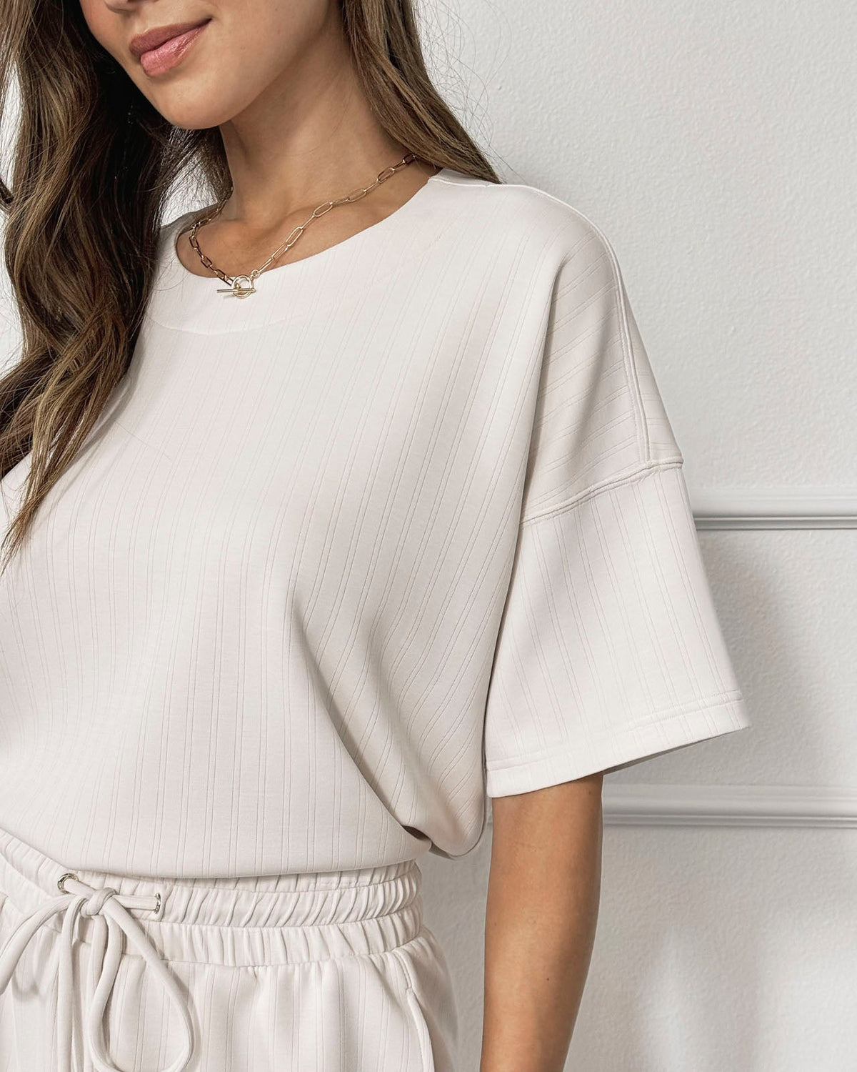 Splendid x Cellajaneblog Rib Scuba Short Sleeve Sweatshirt