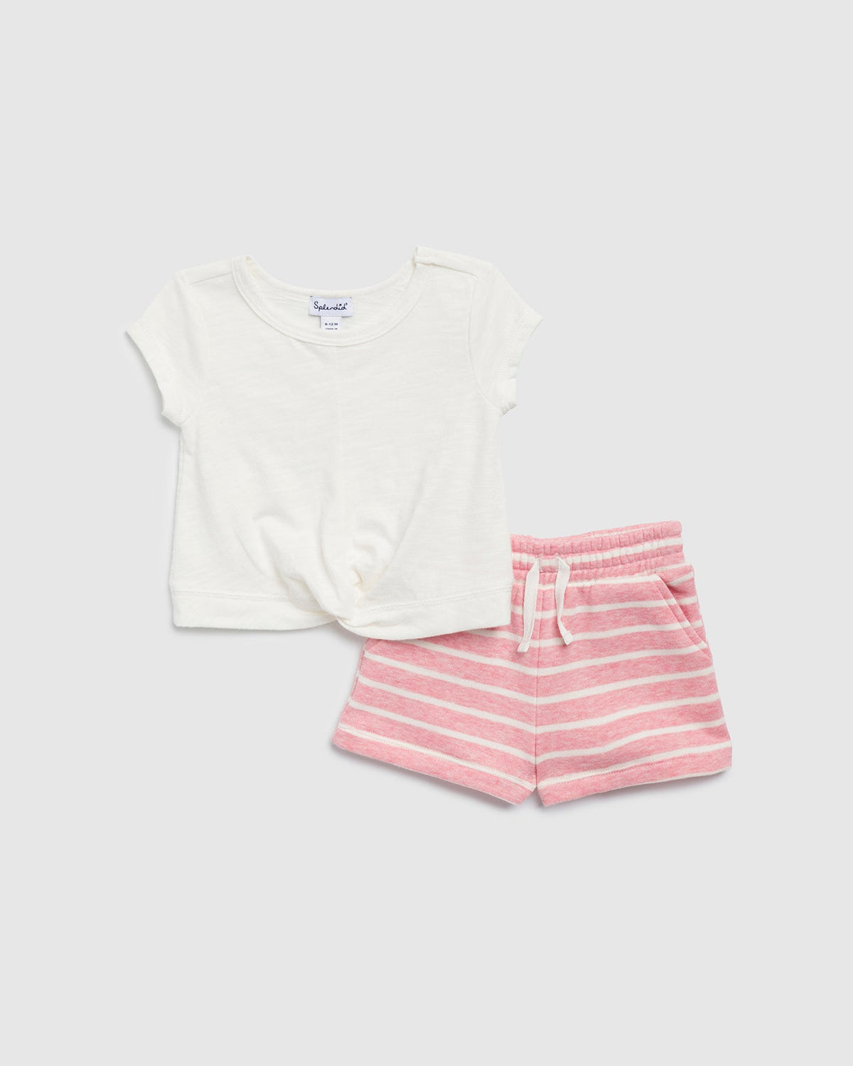 Infant Girl Broadwalk Stripe Short Set - Shell Stripe