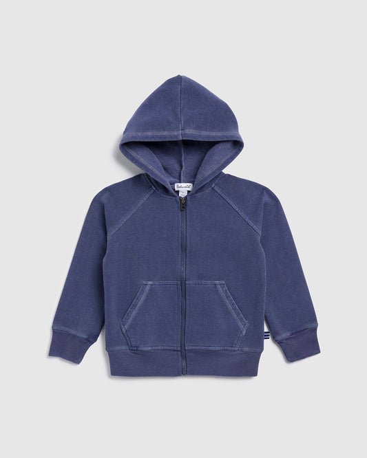 Toddler Boy Terry Zip Up Jacket - Atlantic