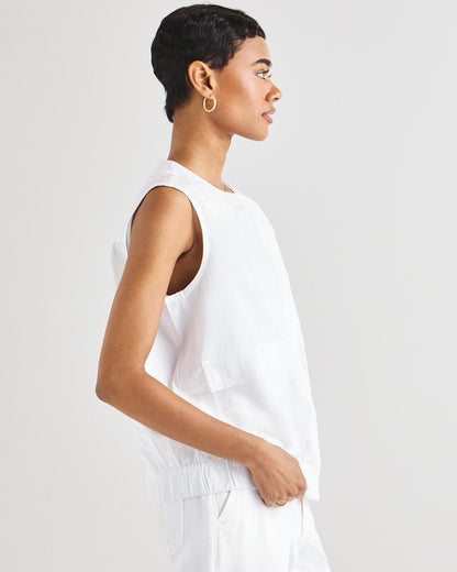 Chase Poplin Vest - White