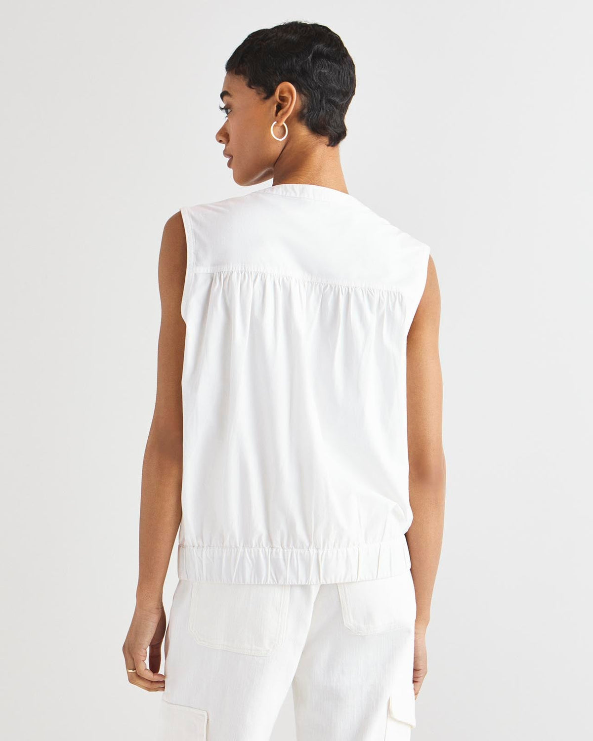 Chase Poplin Vest - White