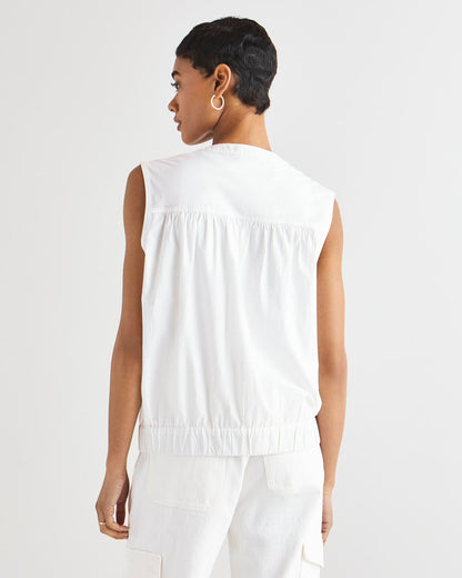 Chase Poplin Vest - White