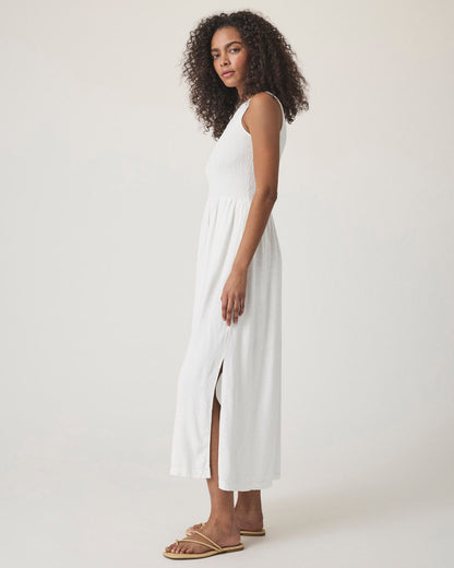 Malibu Smocked Dress - White