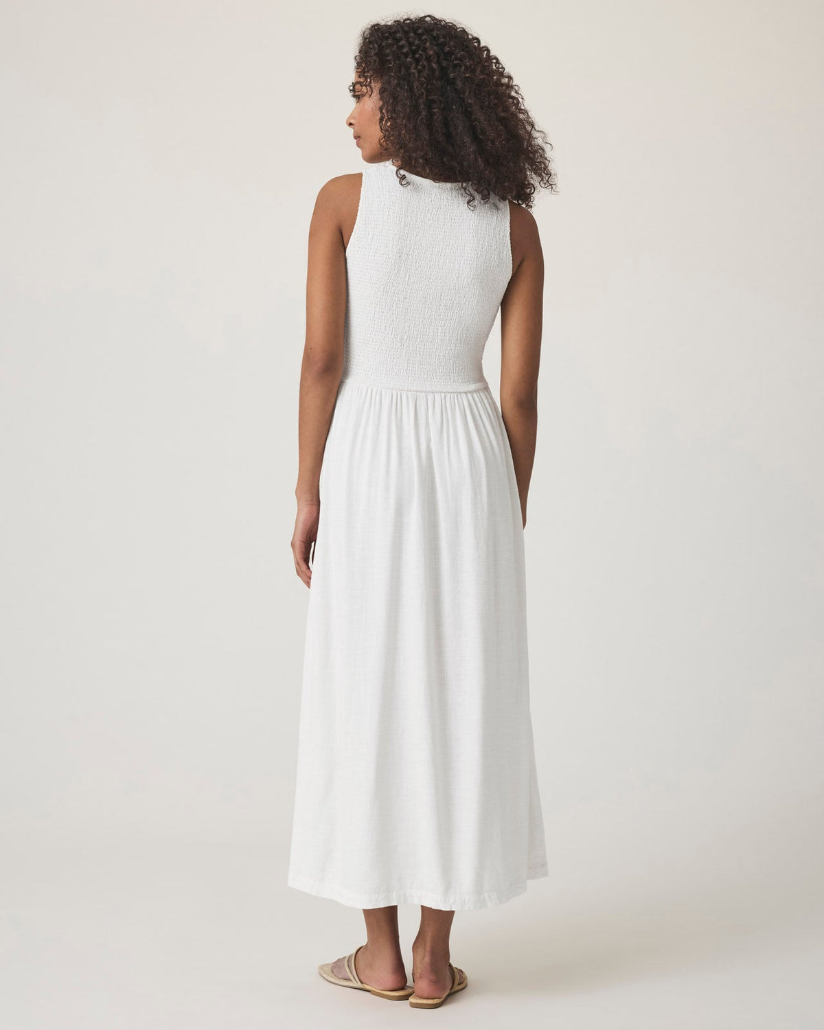 Malibu Smocked Dress - White