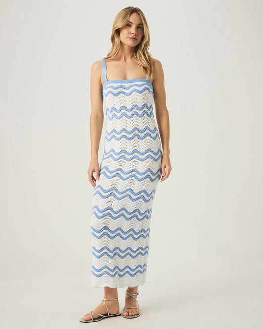 Cove Sweater Dress - Steel Blue Stripe
