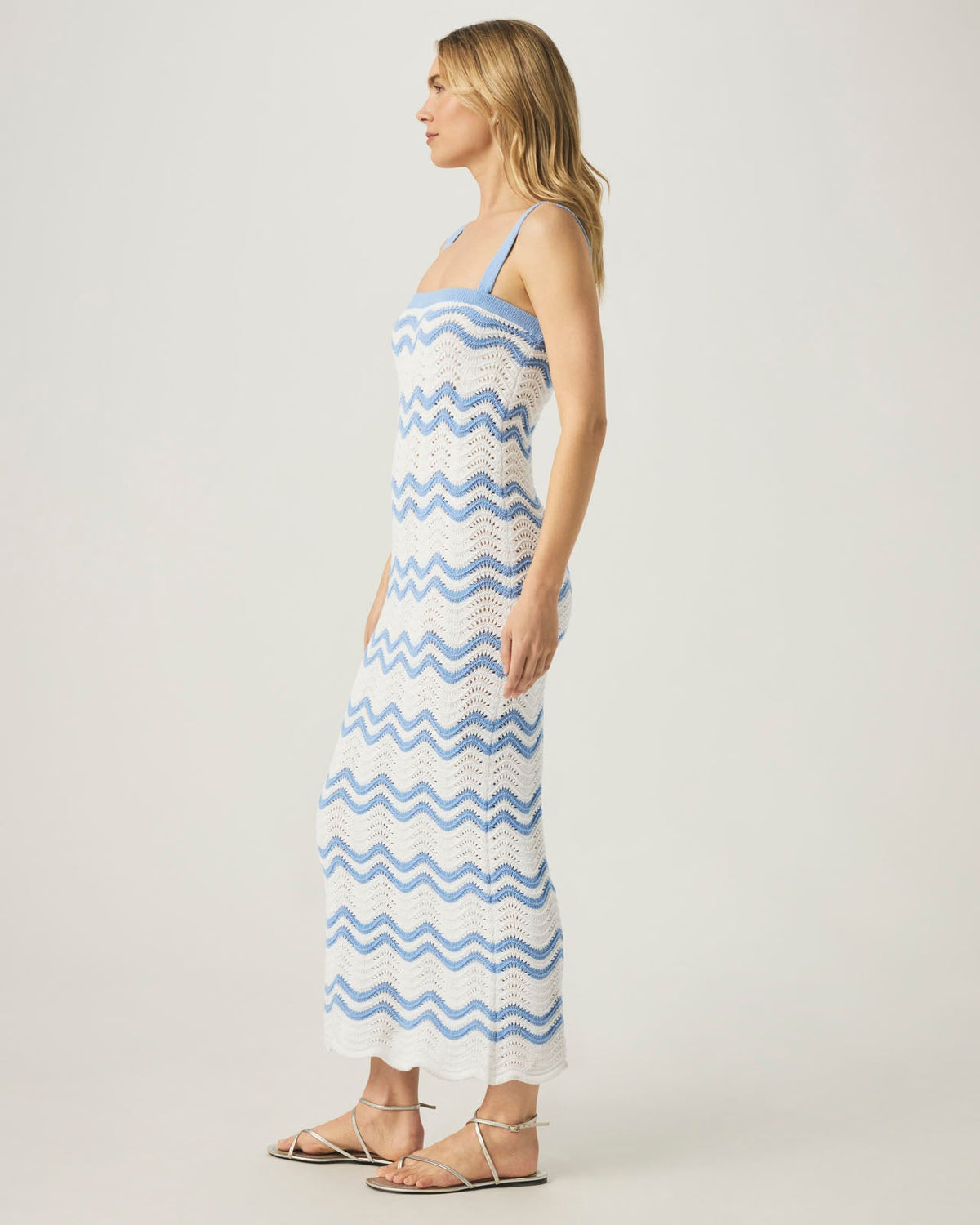Cove Sweater Dress - Steel Blue Stripe