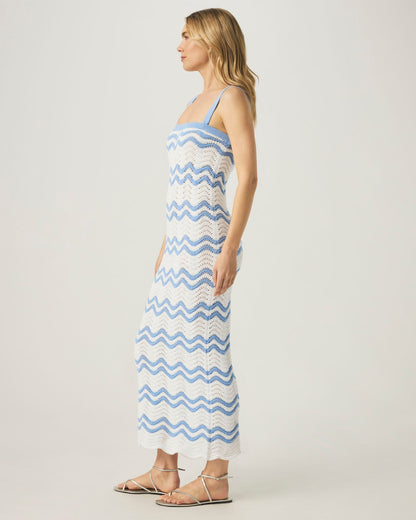 Cove Sweater Dress - Steel Blue Stripe