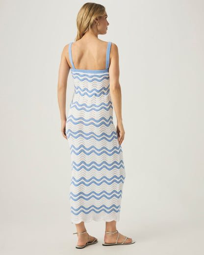 Cove Sweater Dress - Steel Blue Stripe