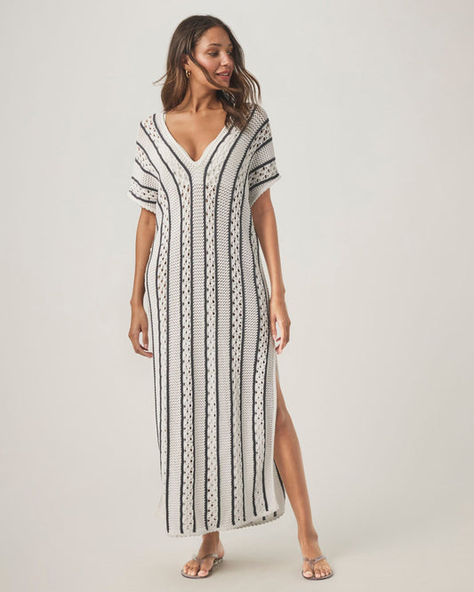 Camila Caftan - White/Ink