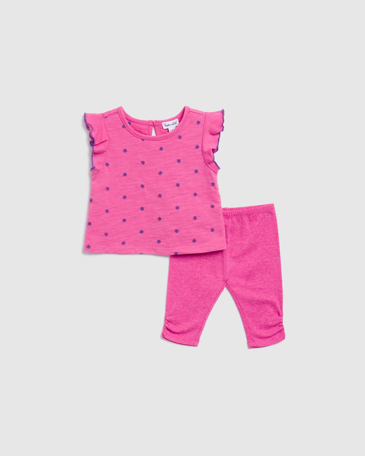 Infant Girl Bellflower Legging Set - Dusty Rose
