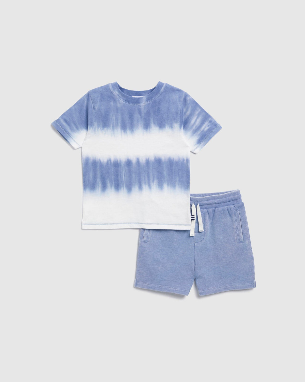Toddler Boy Sunburst Stripe Tee Set - Sky Blue Stripe