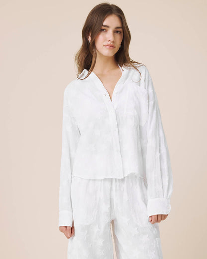 Caprice Star Button Down - White