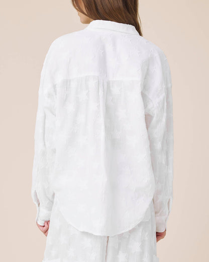 Caprice Star Button Down - White