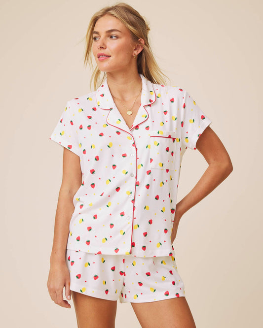 Strawberry Lemonade Flora Pillowsoft Short Set - Strawberry Lemonade