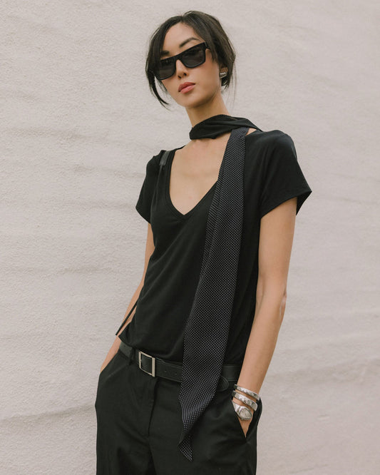 Splendid x @Chrisellelim: The Chriselle V-neck Tee & Scarf Set