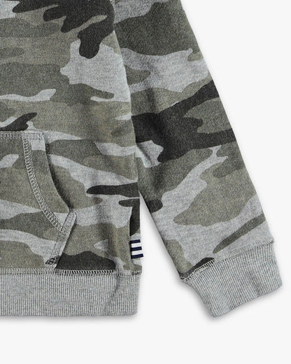 Little Boy Camo Hoodie - Light Charcoal Heather