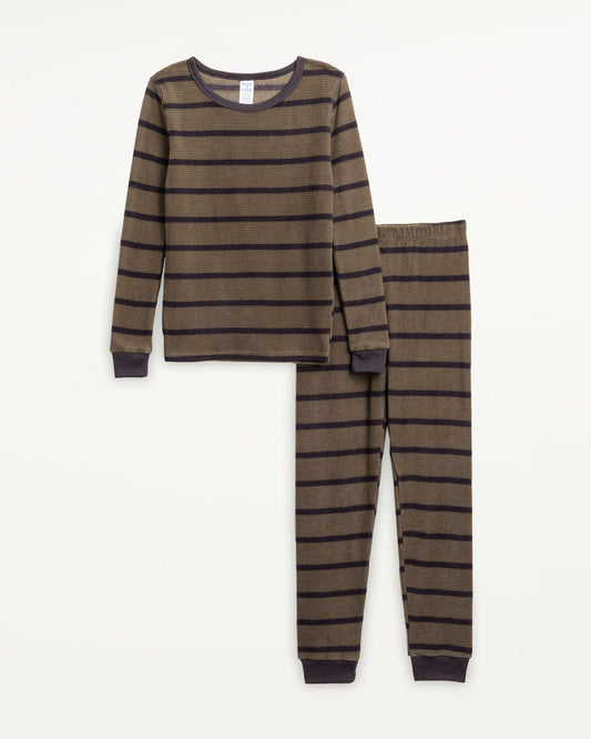 Kids Thermal PJ Set - Phantom Stripe