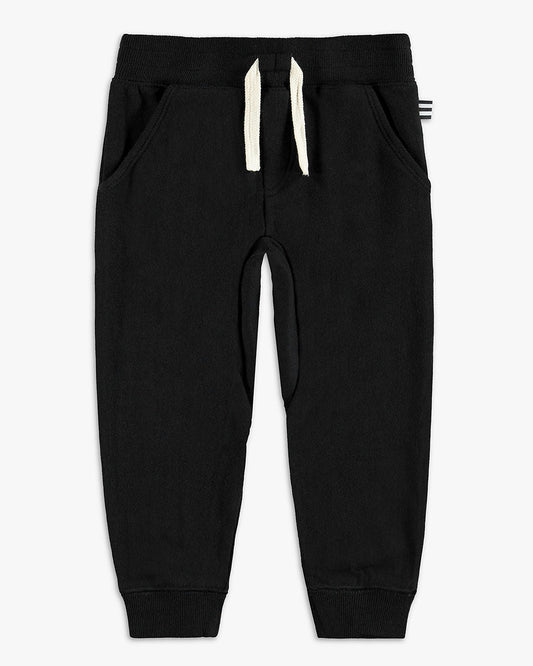 Little Boy Brushed French Terry Jogger - BLACK