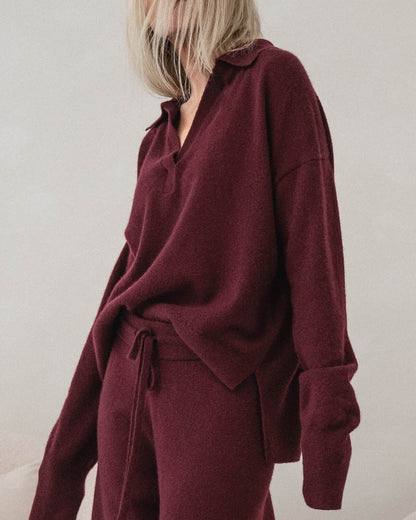 Tori Cashmere Polo Sweater