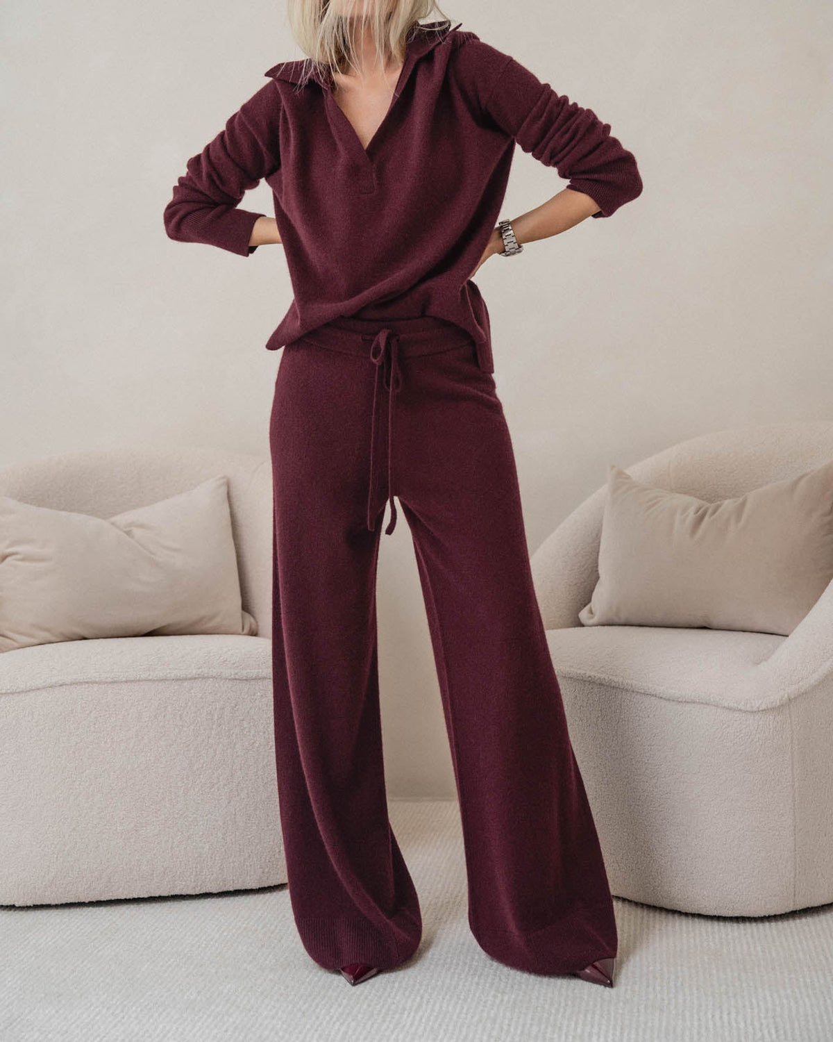 Tori Cashmere Polo Sweater