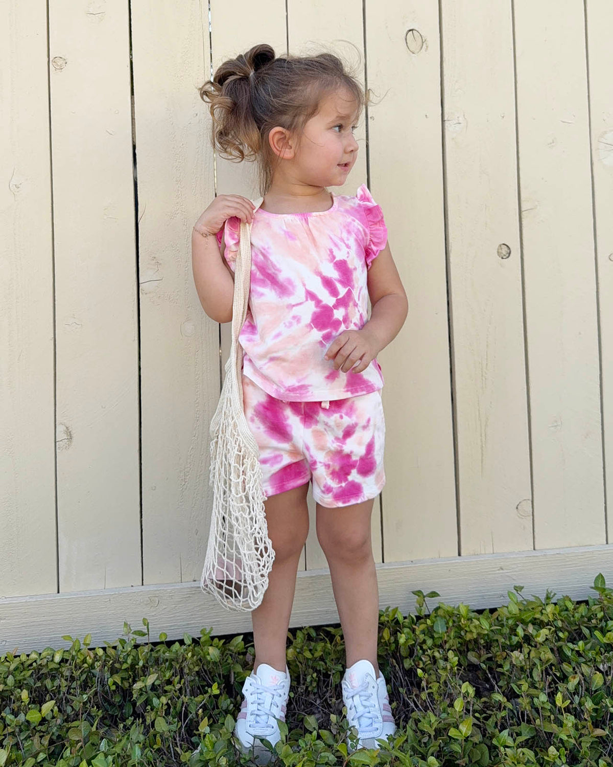 Toddler Girl Hibiscus Tie Dye Top Set - Hibiscus Tie Dye