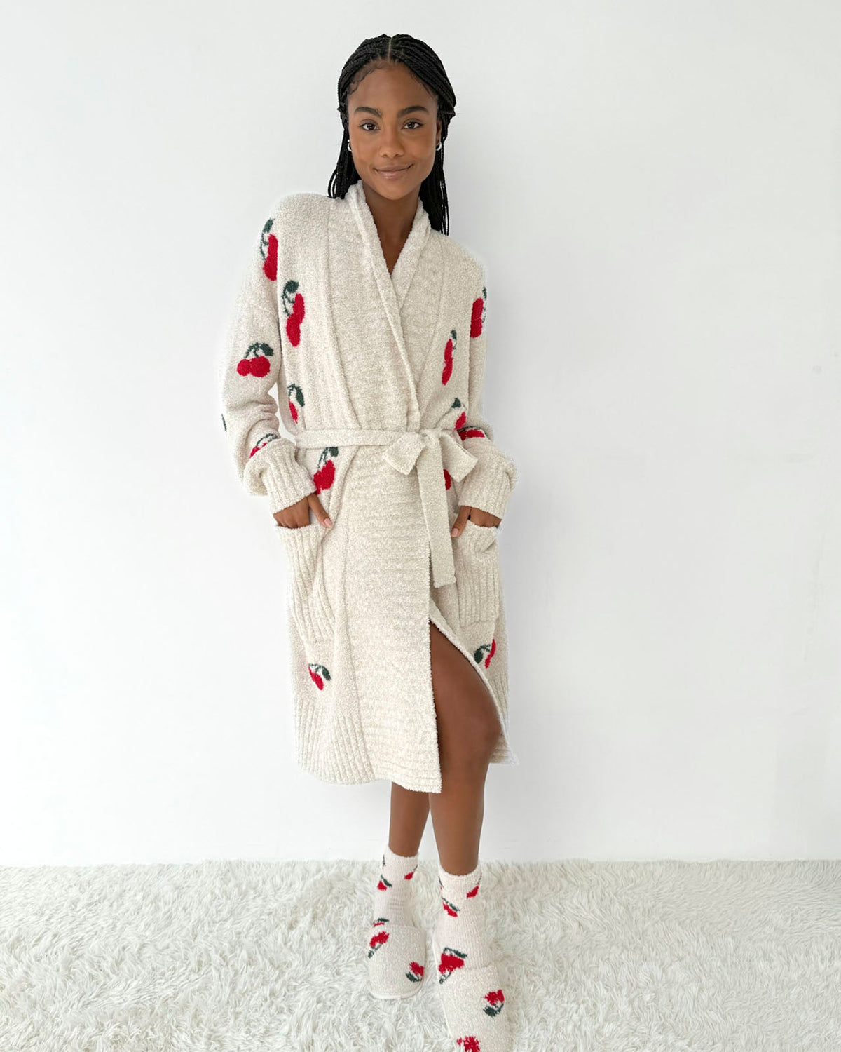 Pomona Fuzzy Yarn Cherries PJ Robe - Cherries
