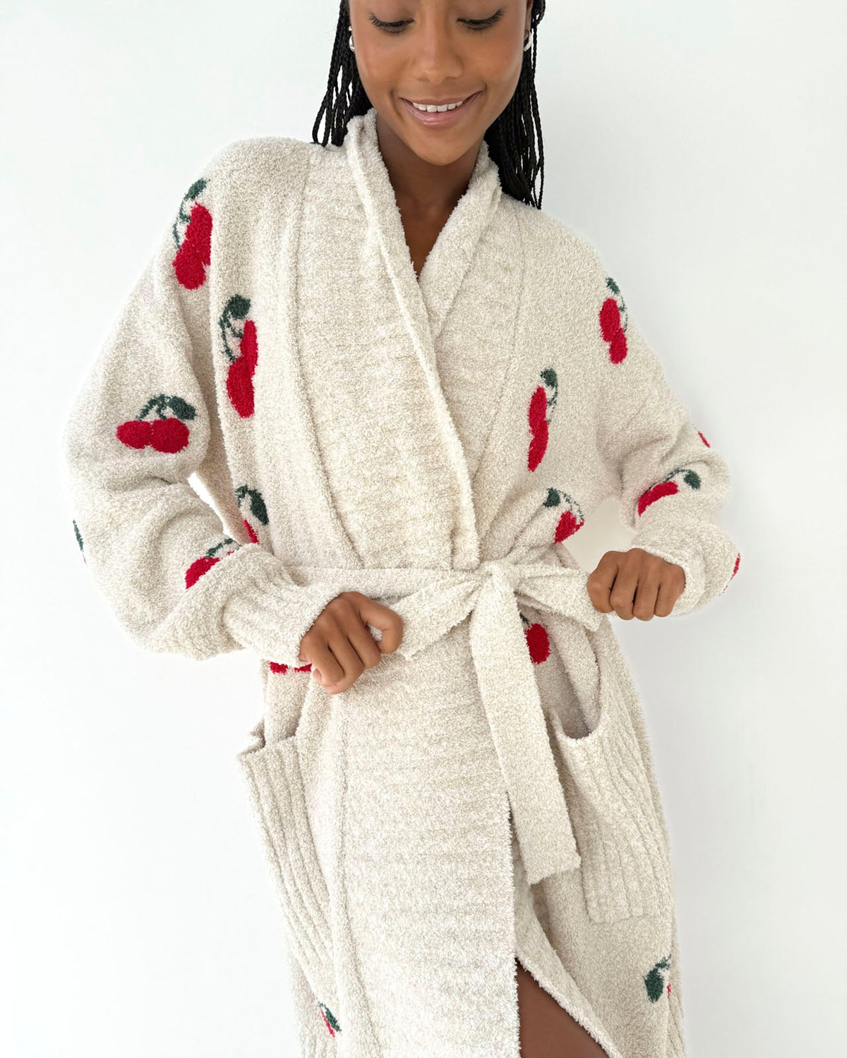 Pomona Fuzzy Yarn Cherries PJ Robe - Cherries